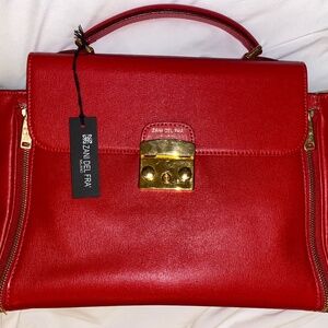 Zani Del Fra' Deep Cherry Red Leather Purse: Limited Edition Italian Luxury